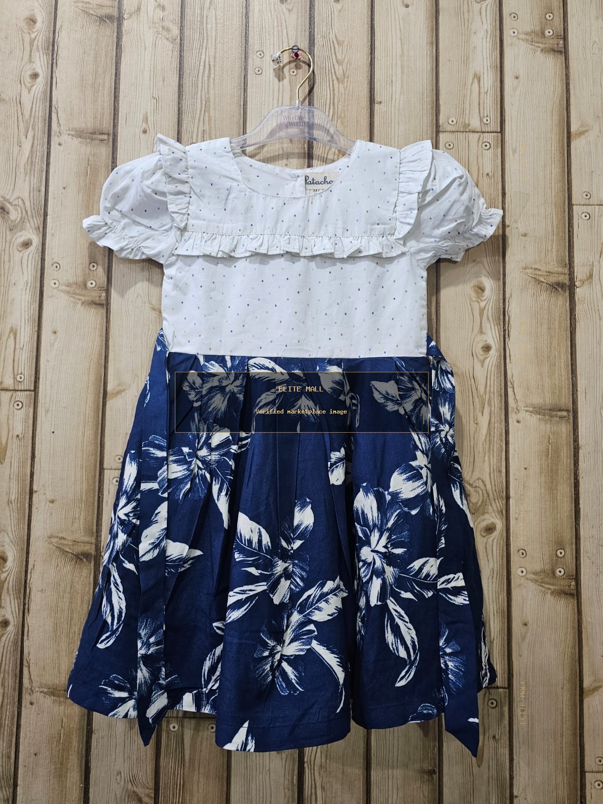 Girls Floral and Polka Dot Dress