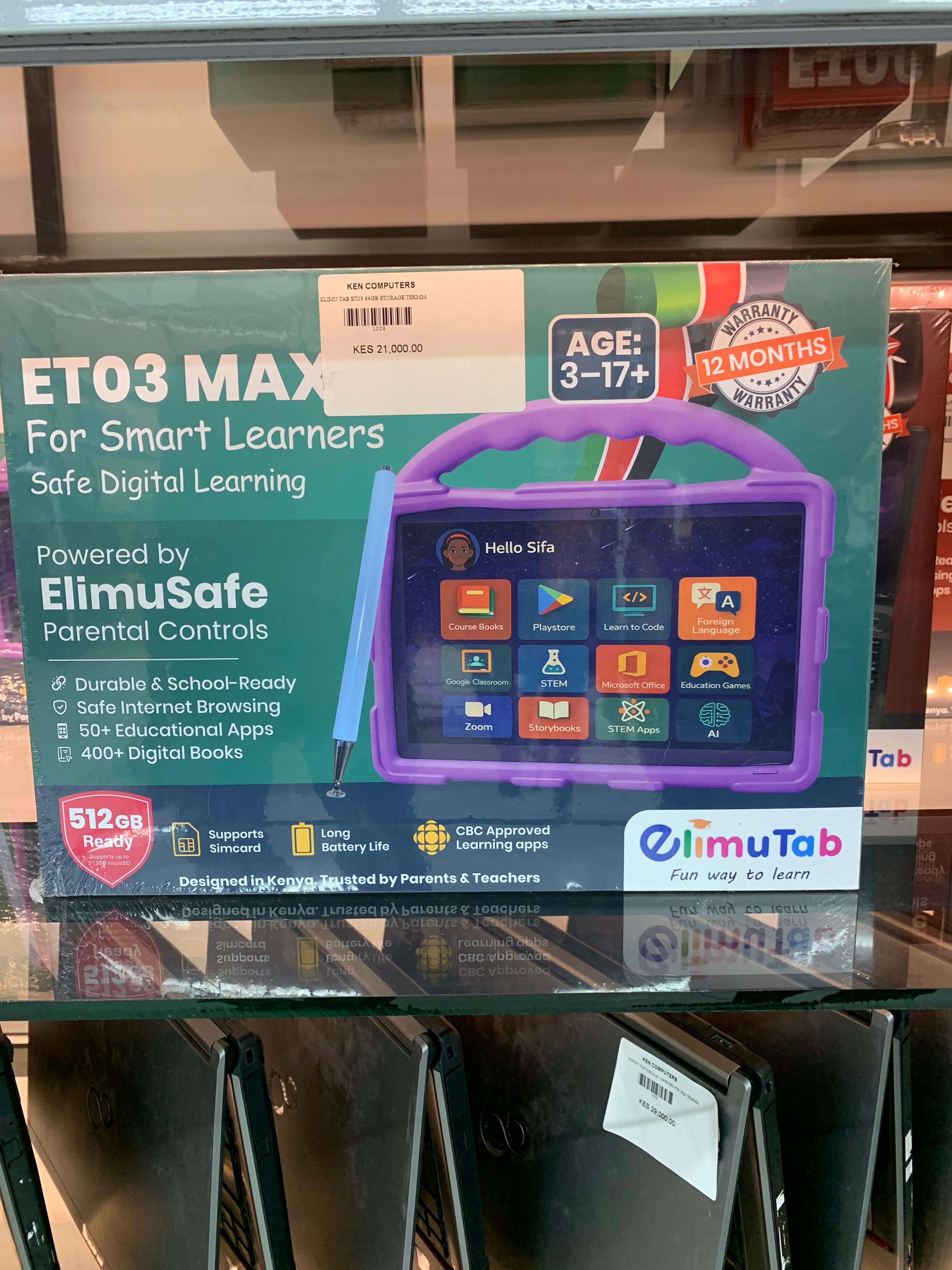 ElimuTab ET03 MAX Smart Learning Tablet from Ken Computers