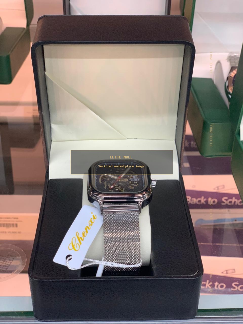 Chenxi Square Automatic Watch with Mesh Strap
