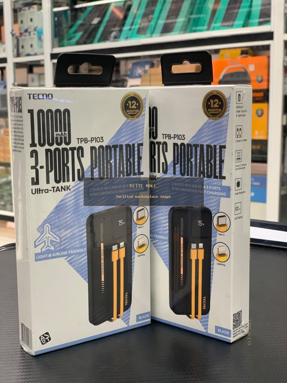 TECNO 10000mAh 3-Ports Portable Ultra-TANK Power Bank from Ken Computers