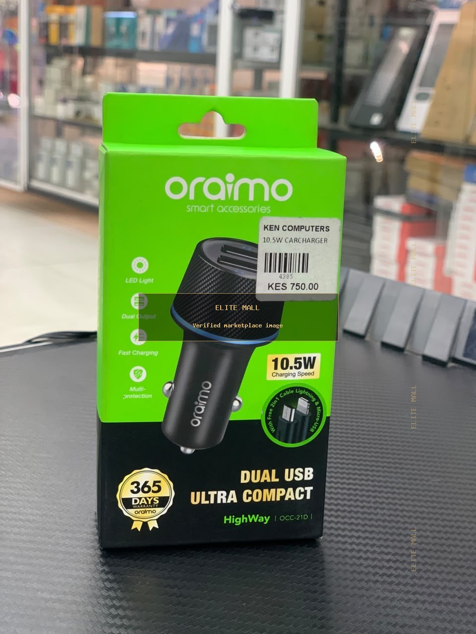 Oraimo 10.5W Car Charger HighWay OCC-21D from Ken Computers