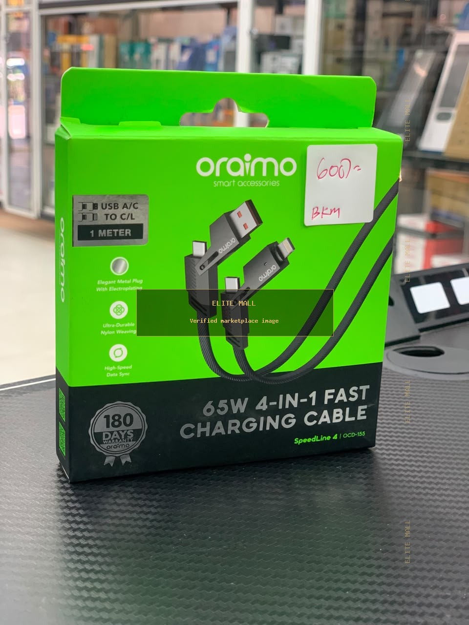 Oraimo SpeedLine 4 65W 4-in-1 Fast Charging Cable from Ken Computers
