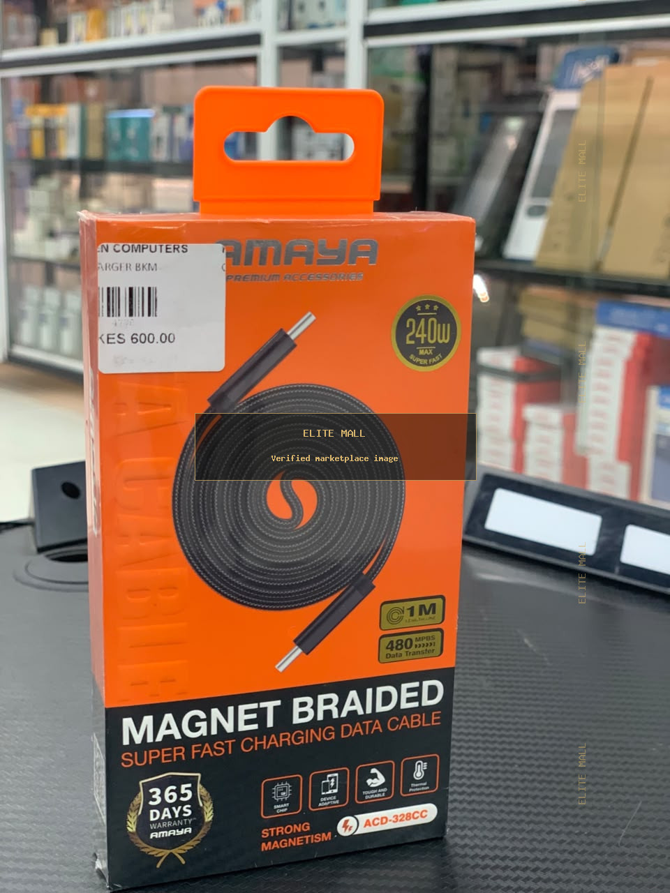 Amaya Magnet Braided Super Fast Charging Data Cable 240W 1M from Ken Computers