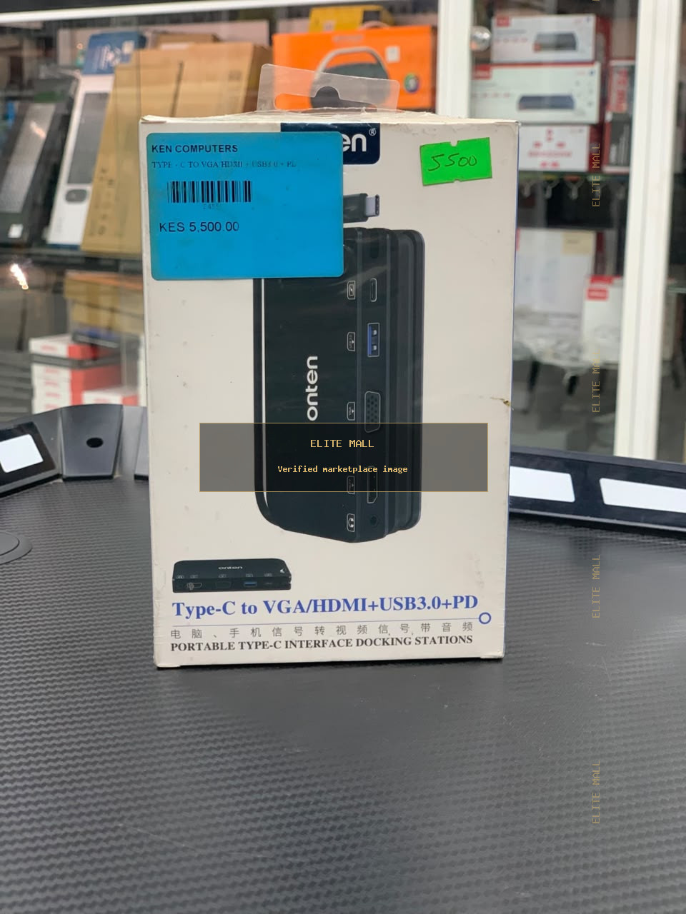 Onten Type-C to VGA/HDMI+USB3.0+PD Docking Station from Ken Computers