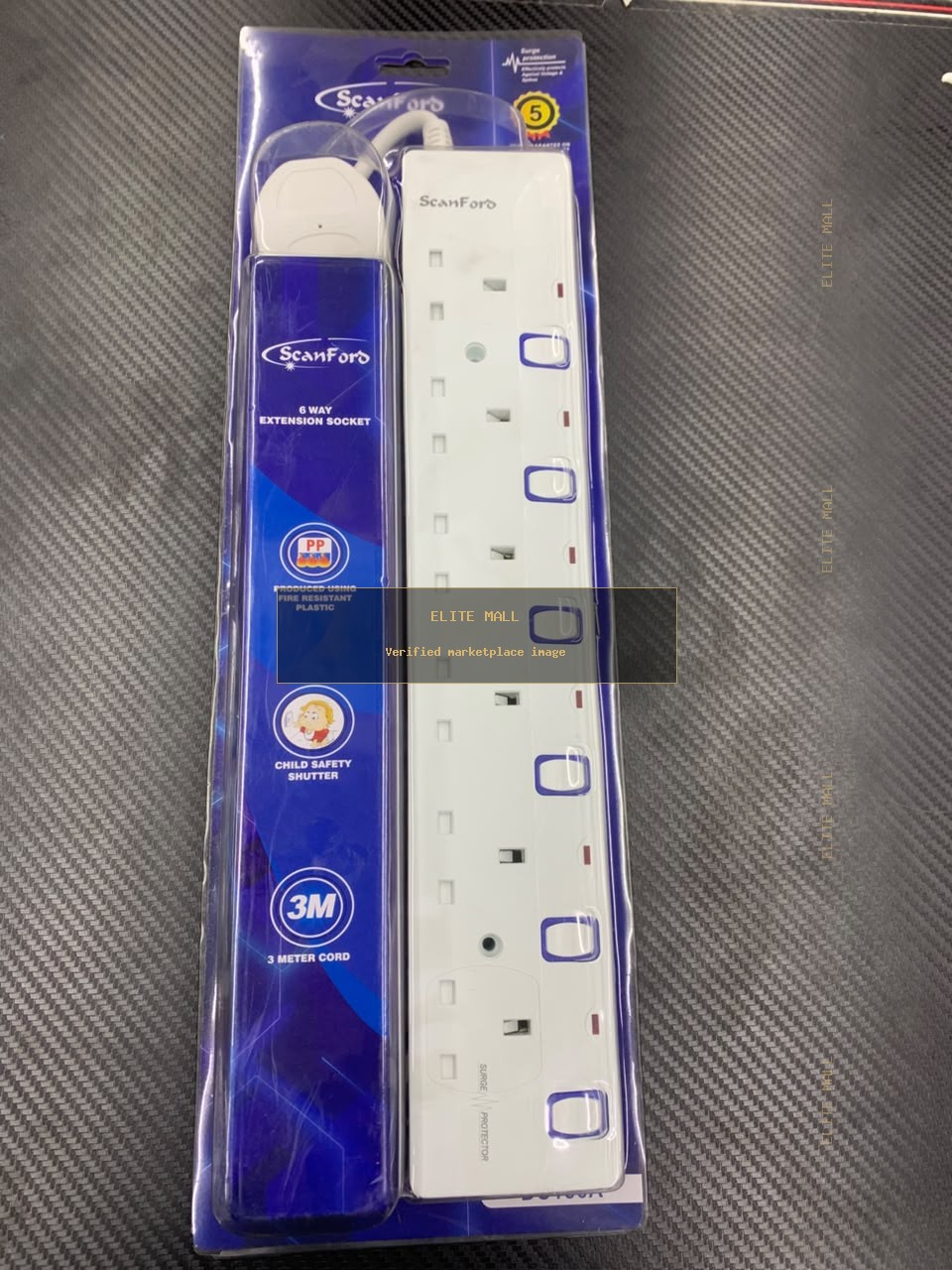 6 Way Extension Socket 3M from Ken Computers