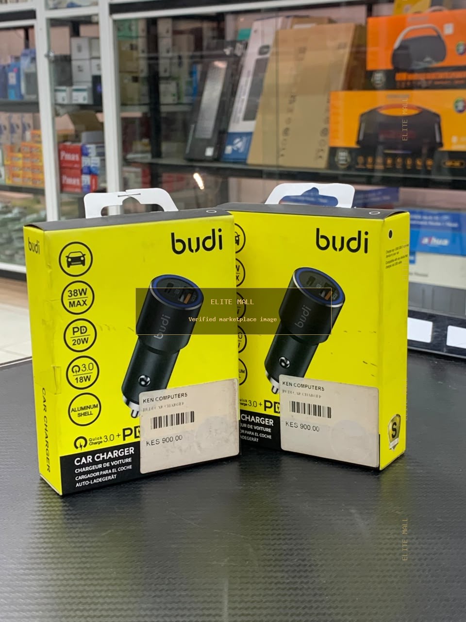 budi 38W Max Car Charger Quick Charge 3.0 + PD from Ken Computers