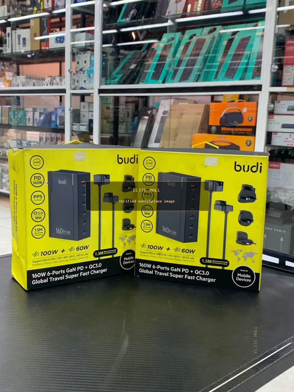 budi 160W 6-Ports GaN PD + QC3.0 Global Travel Super Fast Charger from Ken Computers