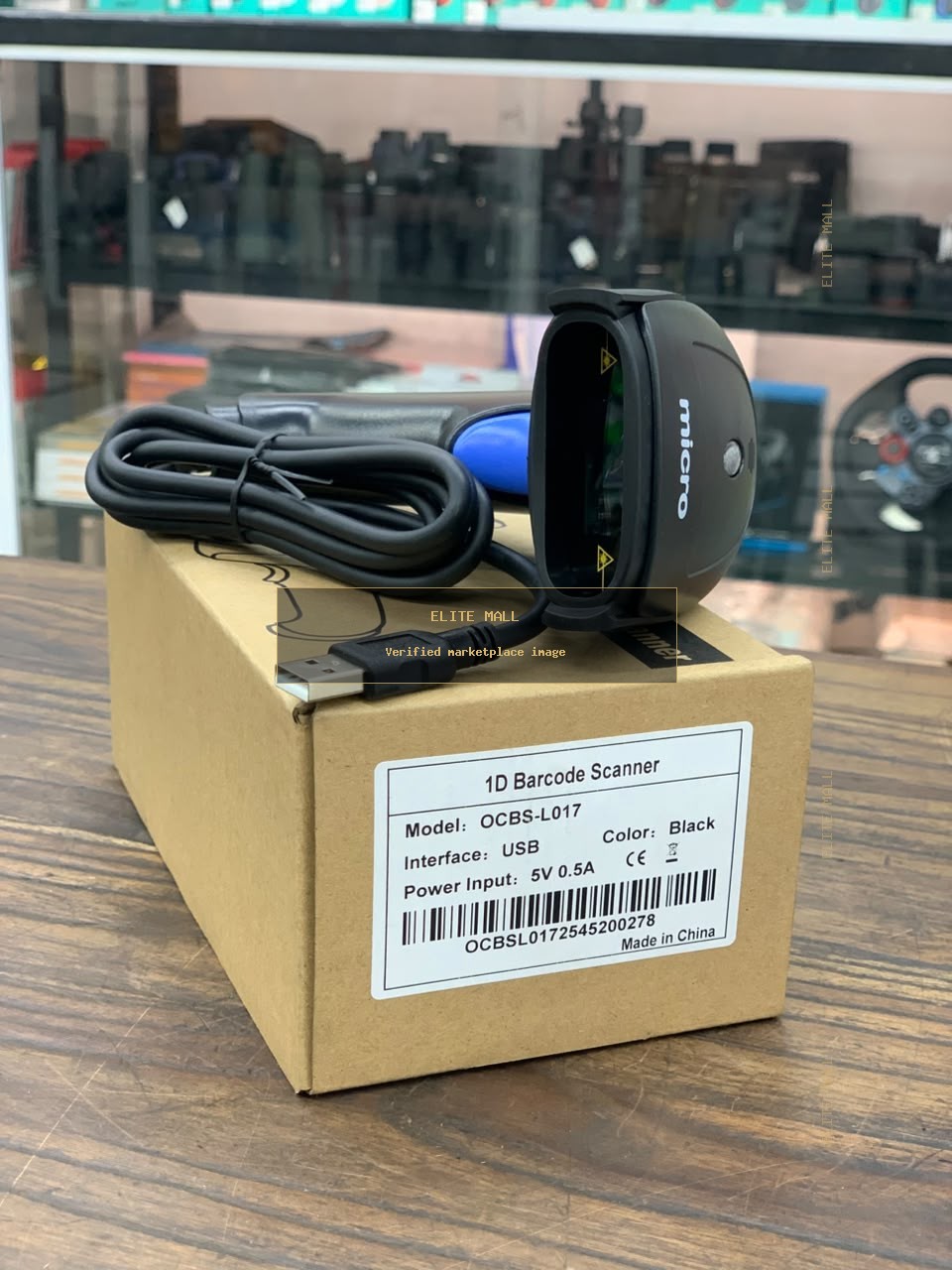 micro 1D Barcode Scanner Model OCBS-L017 from Ken Computers