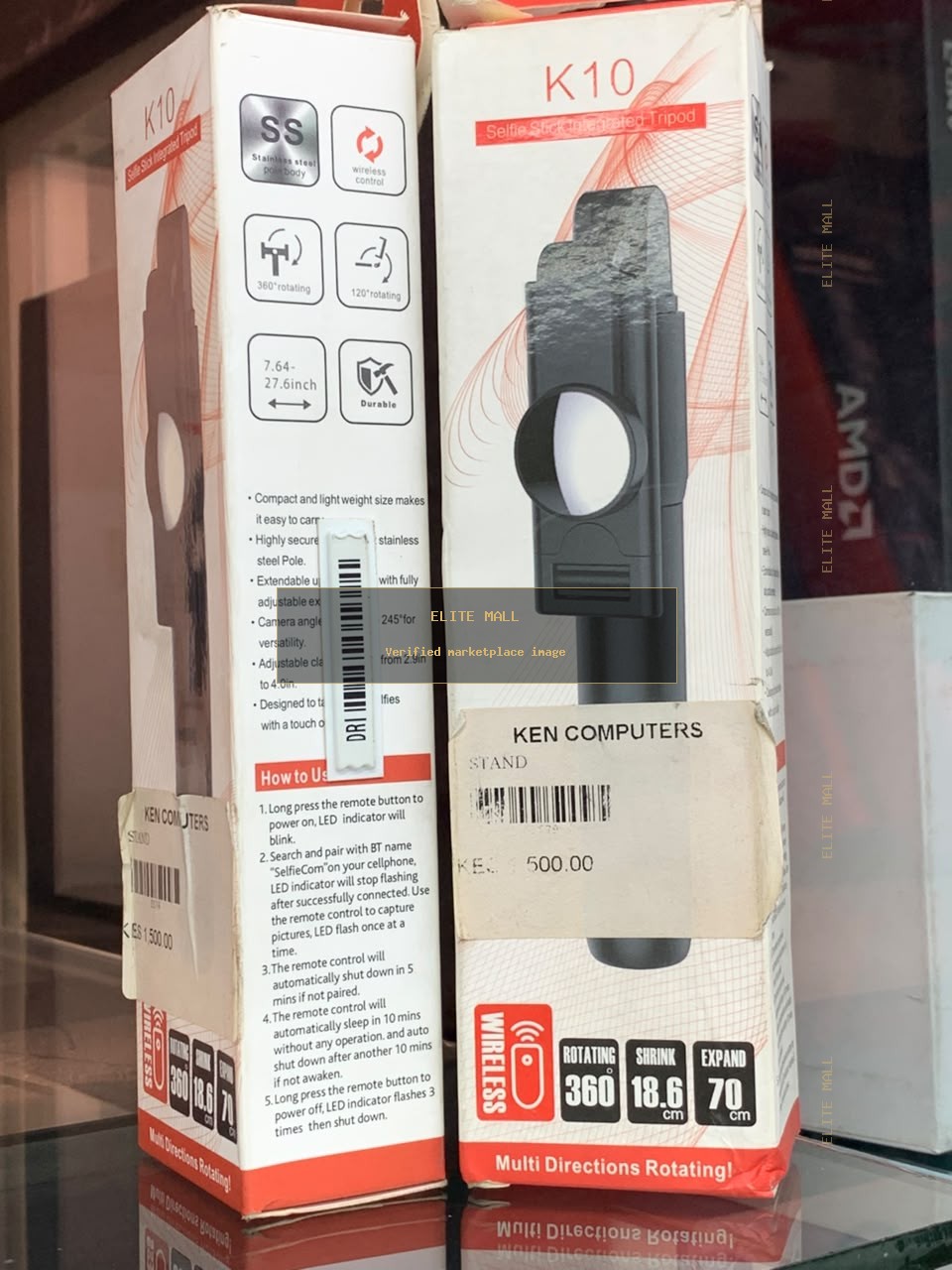 K10 Selfie Stick Integrated Tripod from Ken Computers