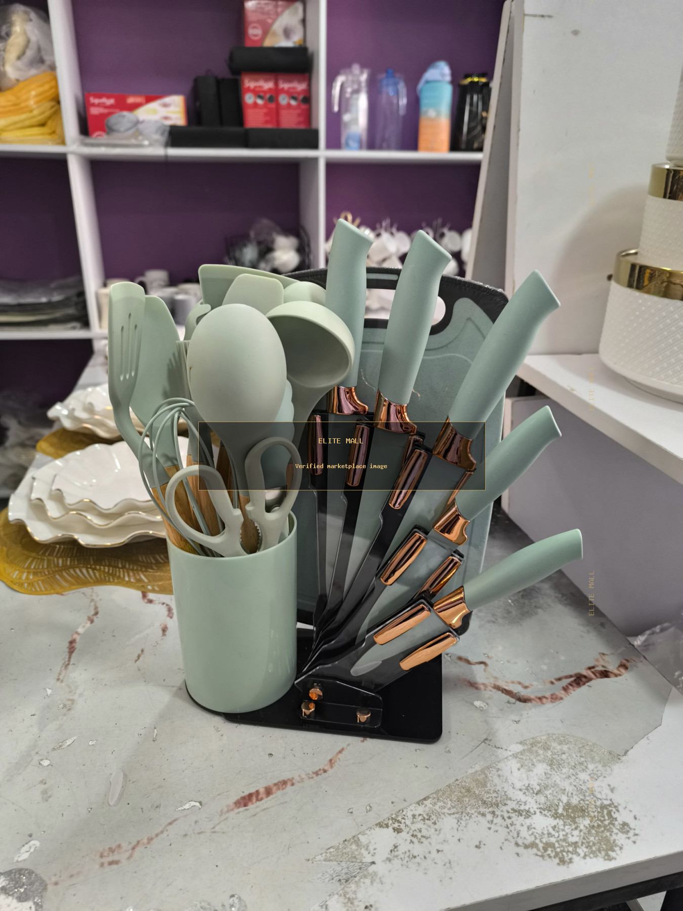 Kitchen Utensil and Knife Set with Holder
