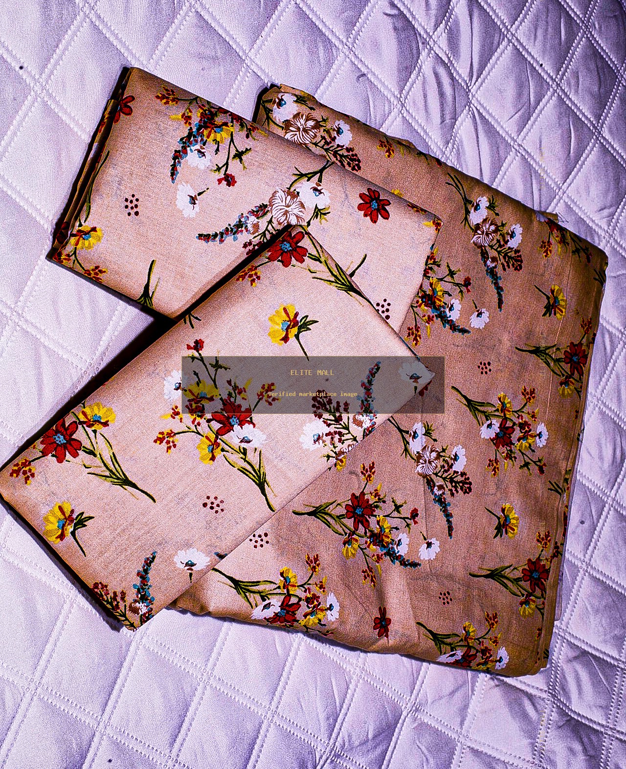 Blush Pink Floral Bed Sheet Set