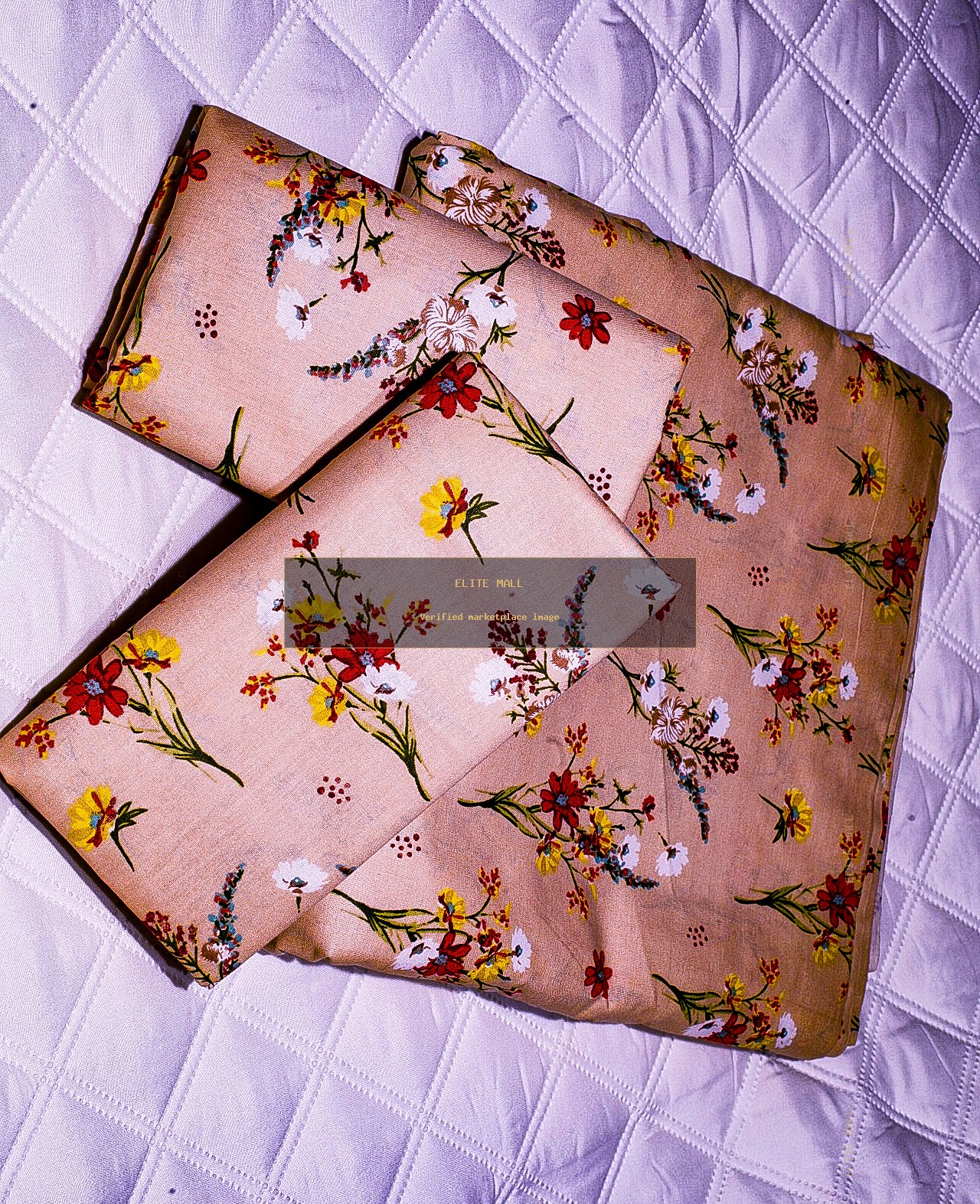 Blush Pink Floral Bed Sheet Set - Alternate View