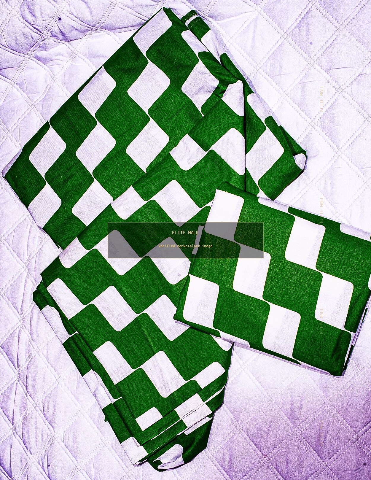 Green Checkerboard Bed Sheet Set