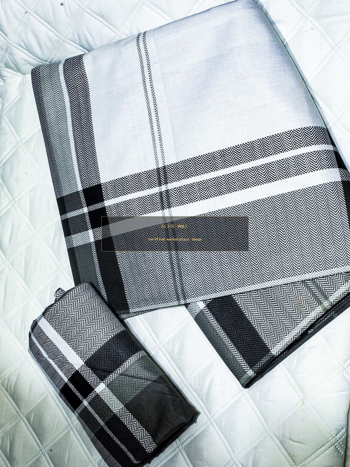 Grey Monochrome Check Bed Sheet Set