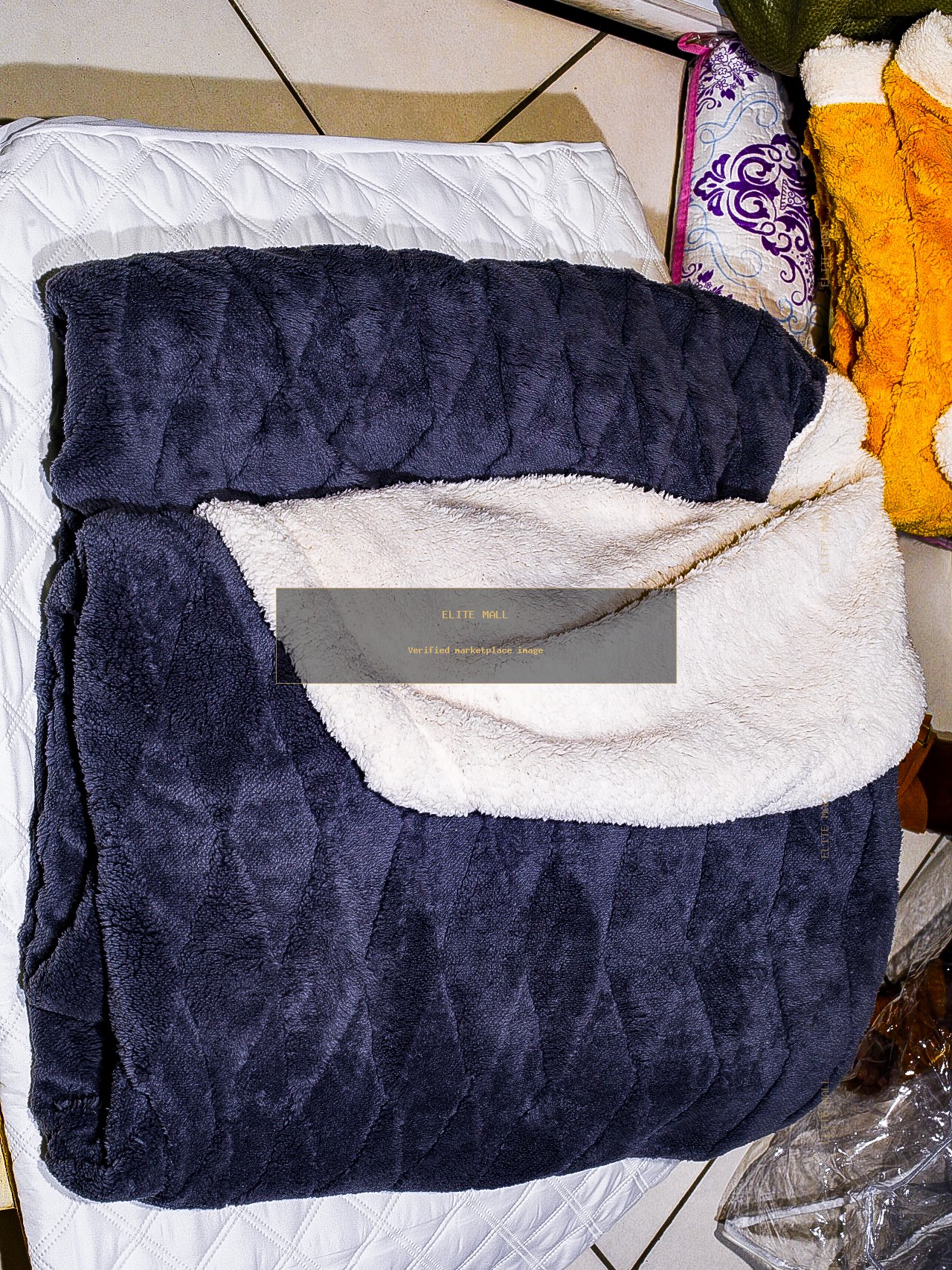 Grey Reversible Fleece Blanket