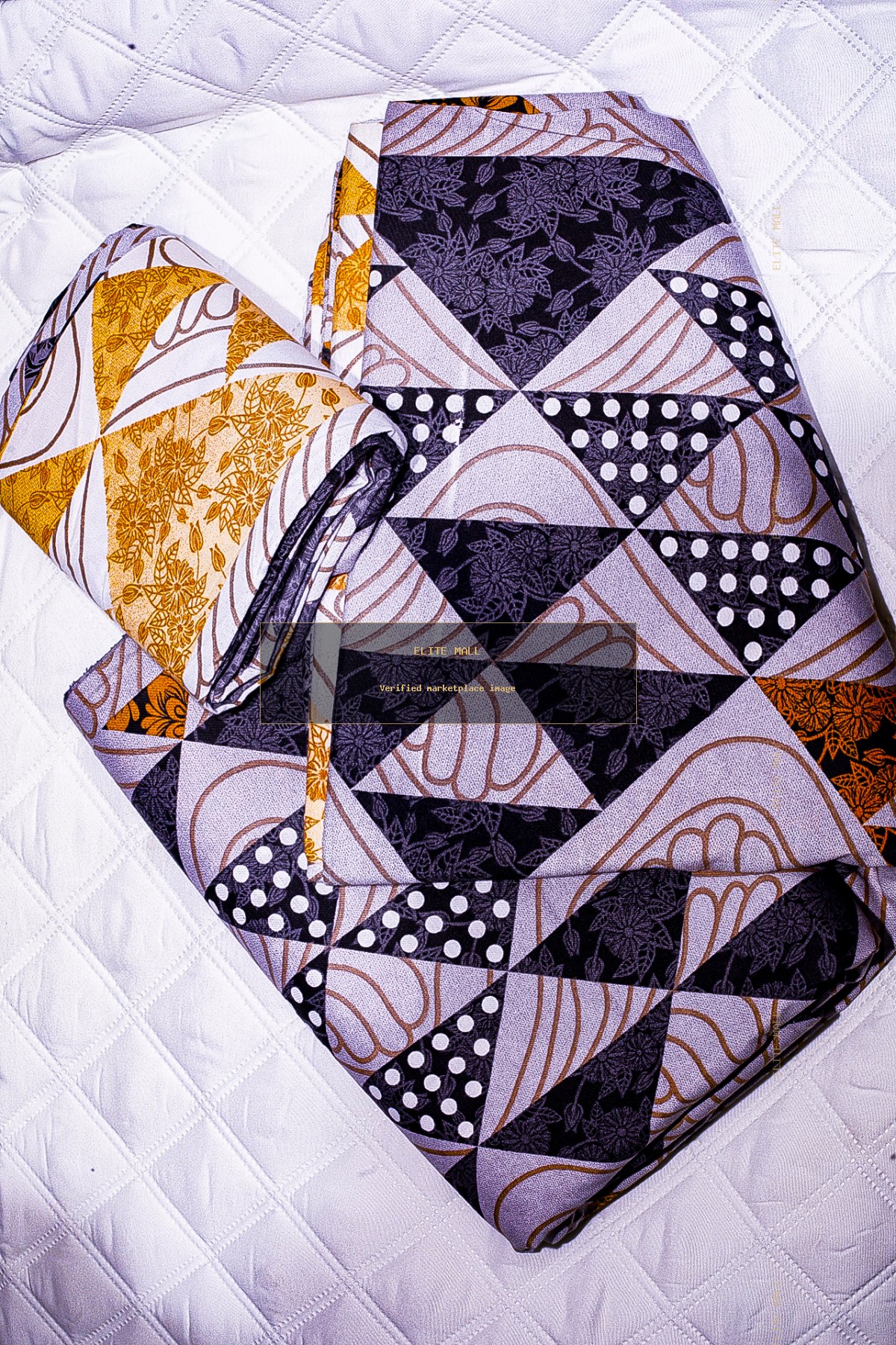 Mauve Abstract Geometry Bed Sheet Set