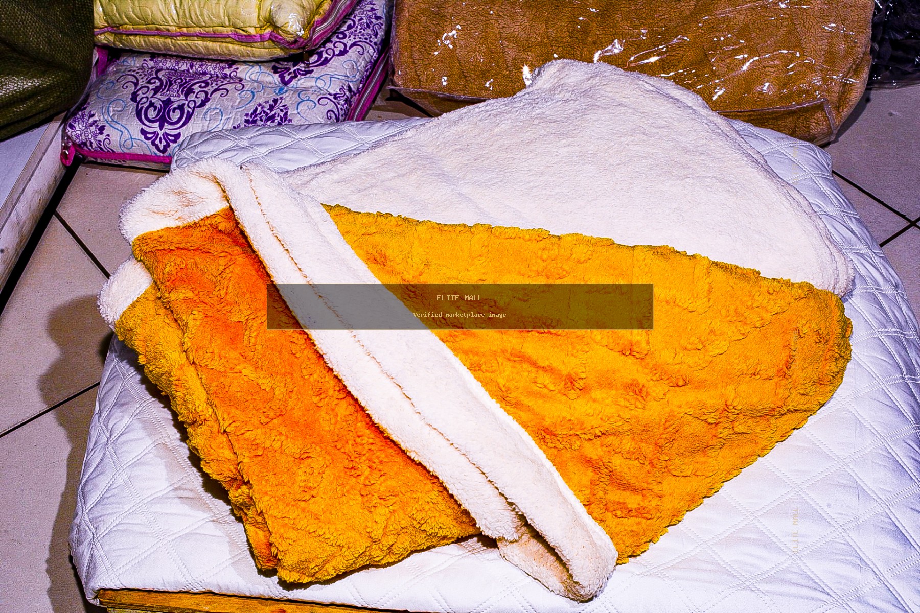 Mustard Reversible Fleece Blanket