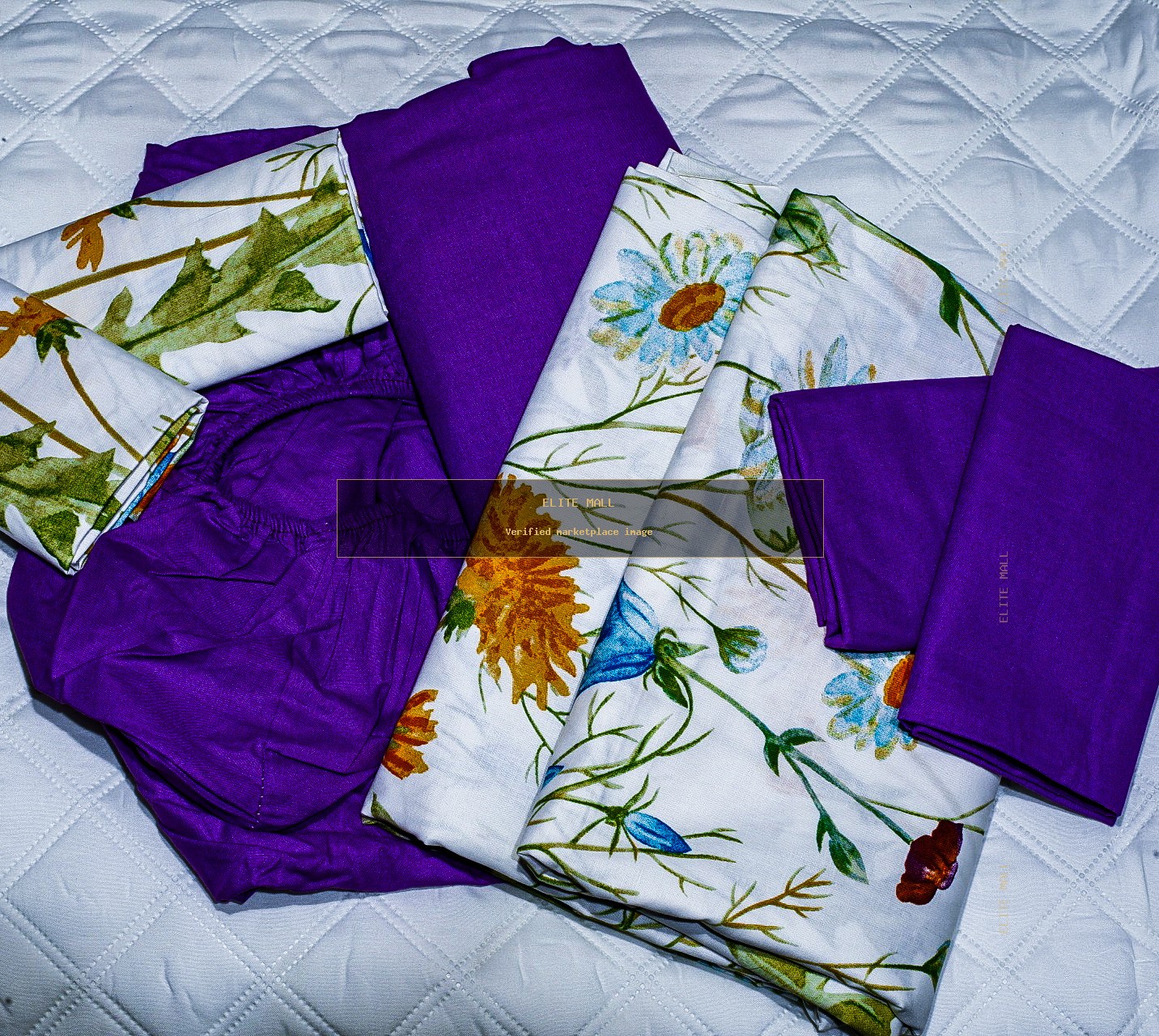 Purple Floral Mix-and-Match Bed Sheet Set