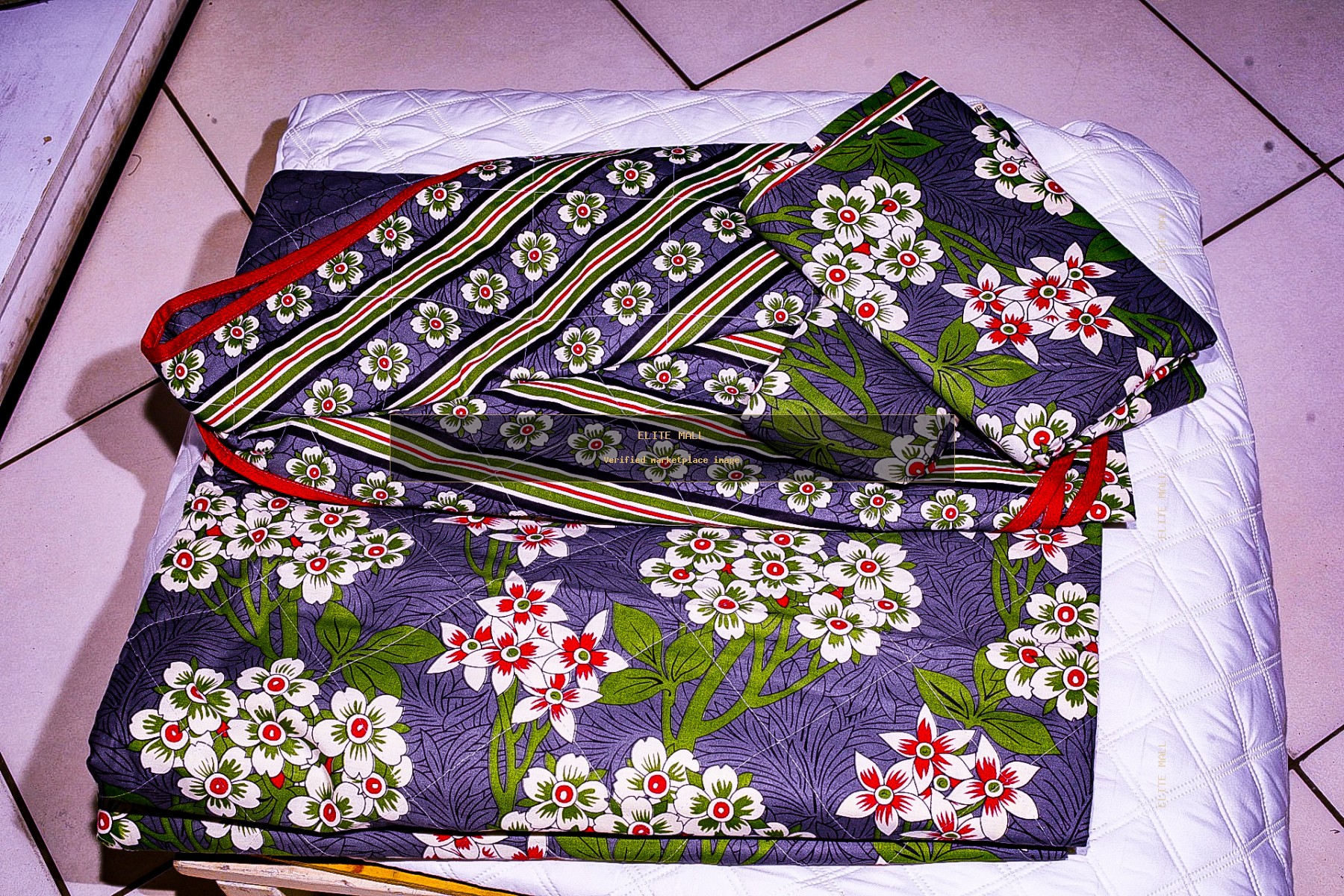 Purple Floral Quilt Set