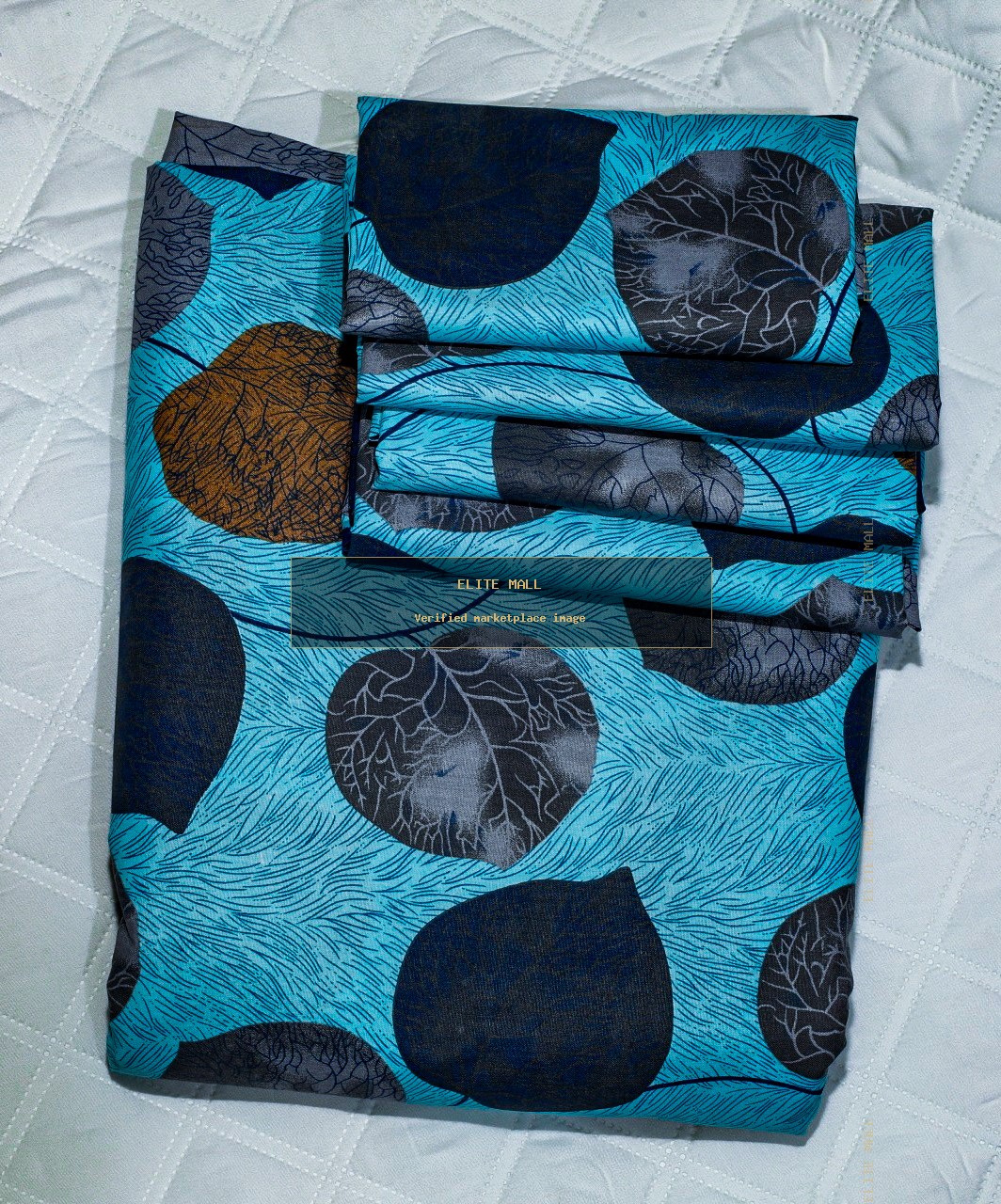 Teal Brown Abstract Bed Sheet Set