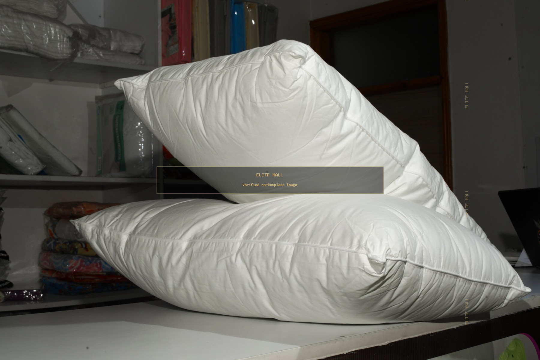 White Soft fiber with 100% cotton Pillow Pair