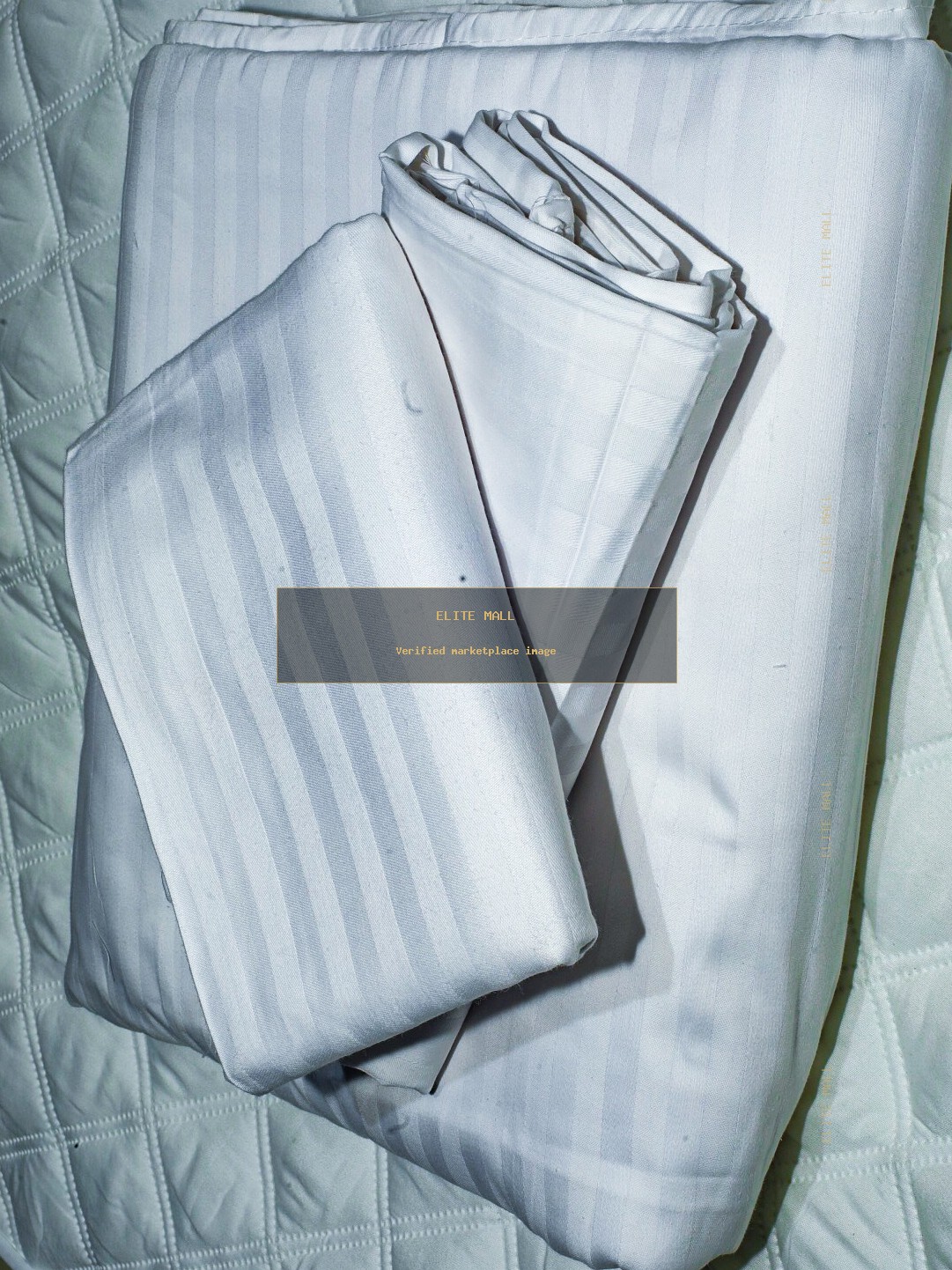 White Striped Bed Sheet Set super  king