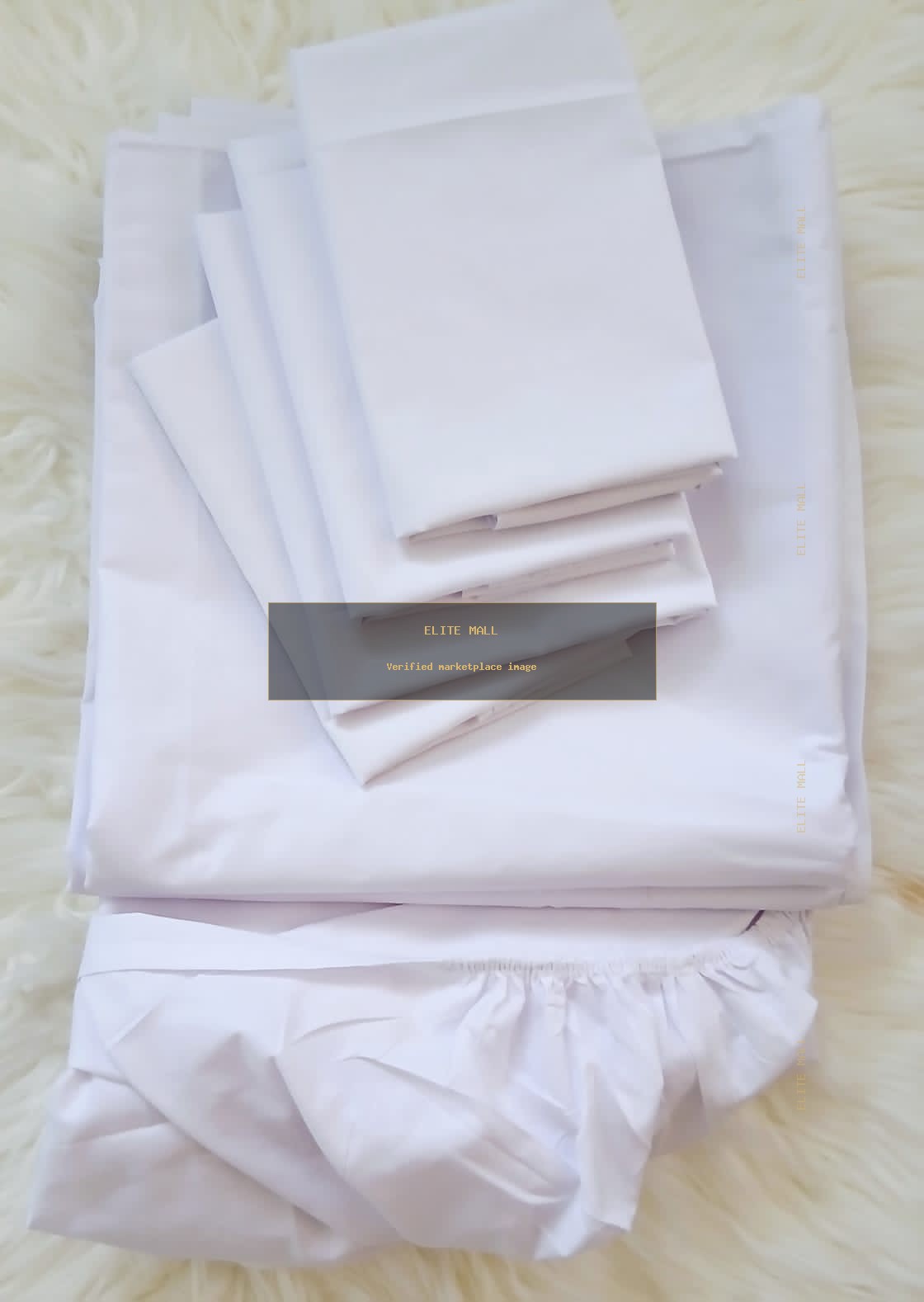 Solid white Bedding Set (2 Bed Sheets, 4 Pillow Cases)