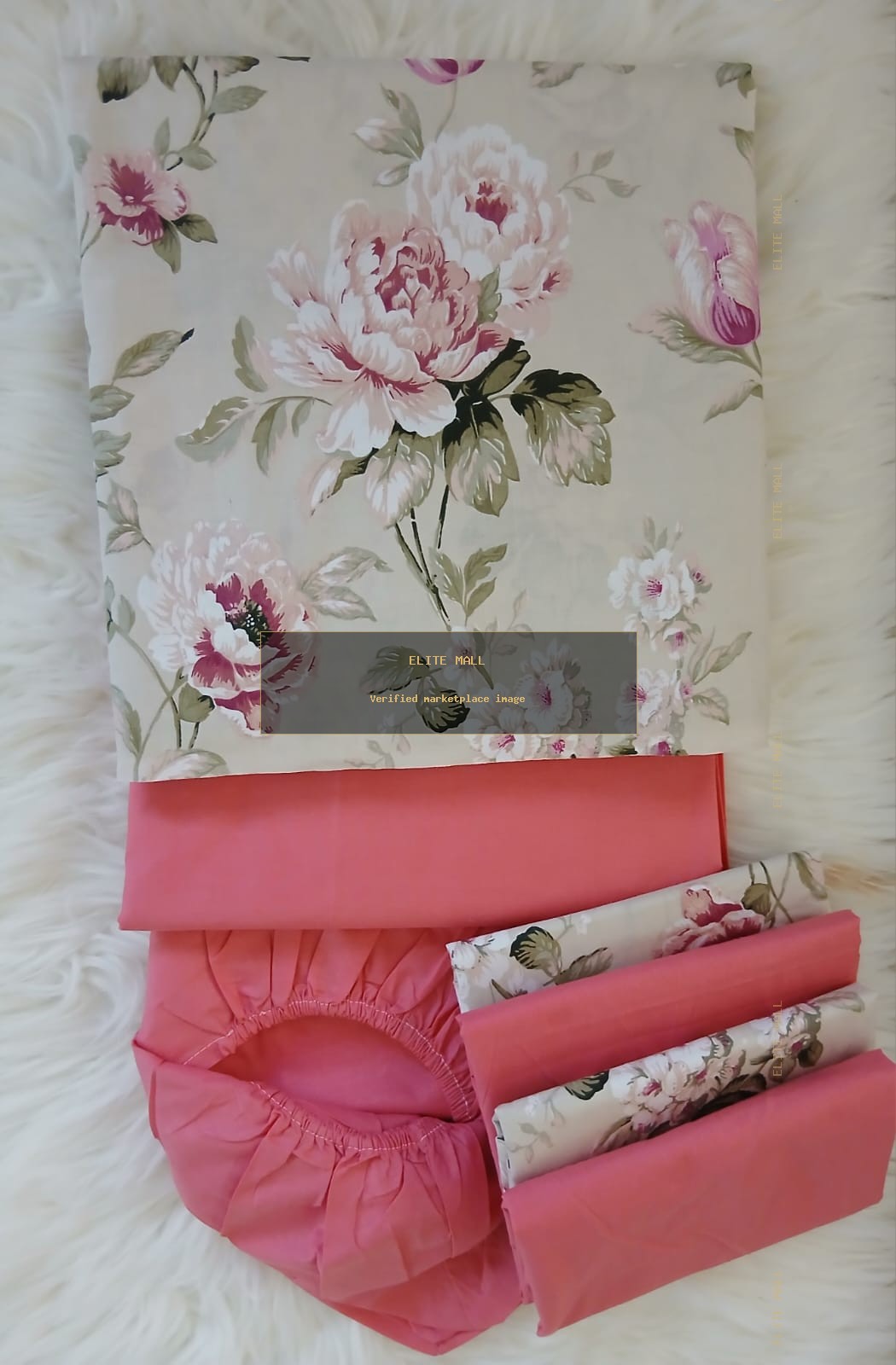 Vintage Floral Bedding (2 Bed Sheets, 4 Pillow Cases)