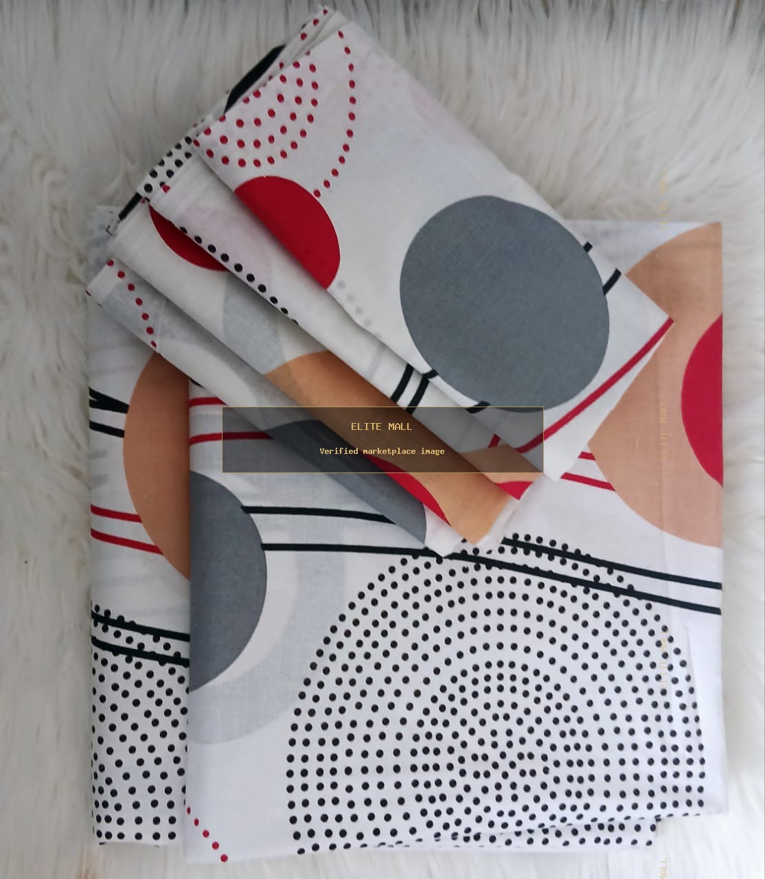 Geometric Art Bedding (2 Bed Sheets, 4 Pillow Cases)