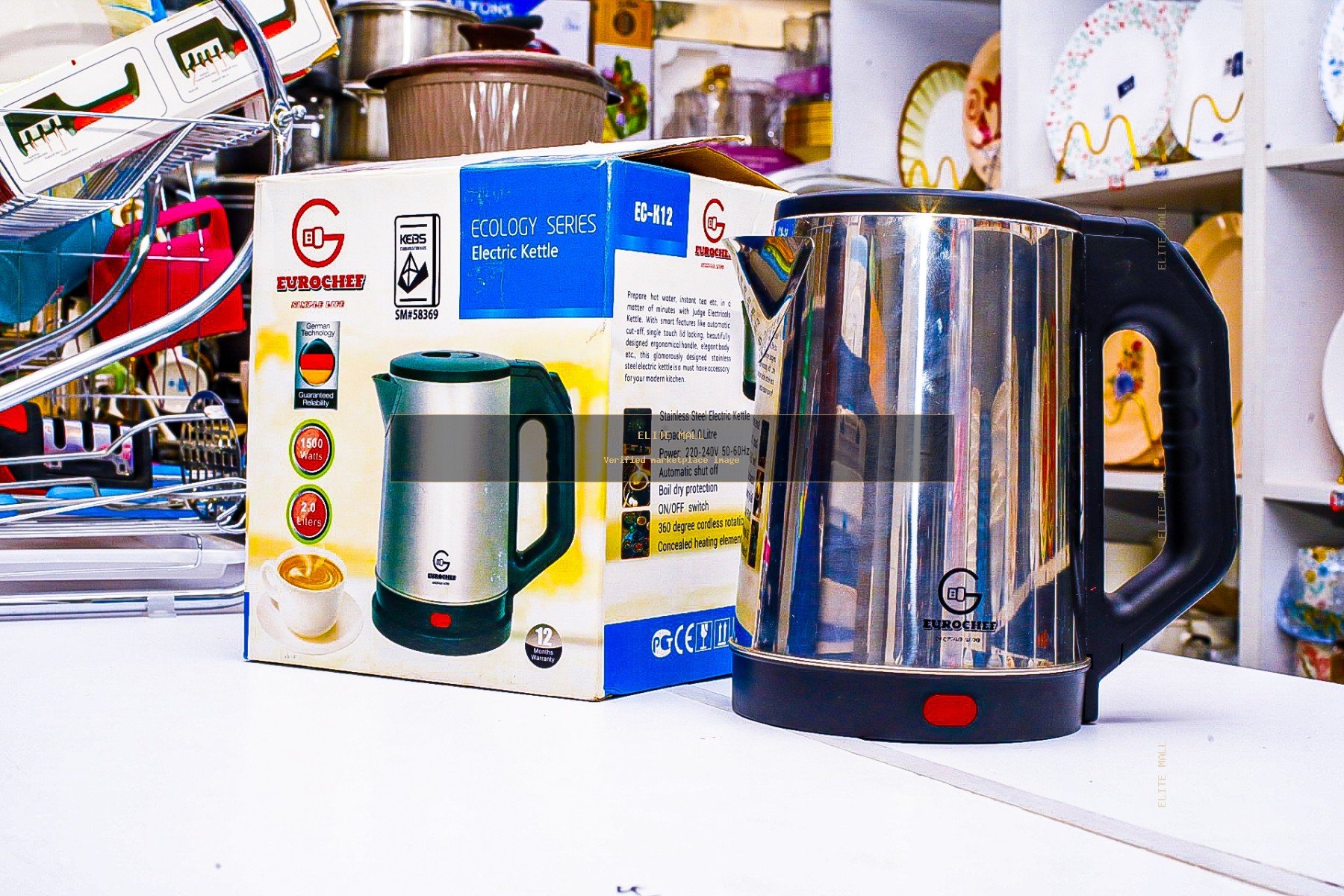 Eurochef Stainless Steel Electric Kettle- 2 Litres from TALULY AMOURY HOUSEHOLDS