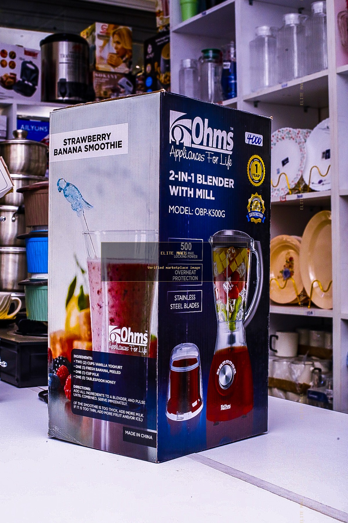 Ohms 2-in-1 Blender with Mill
