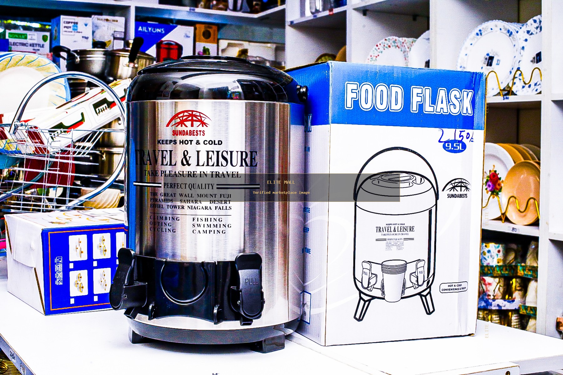 Sundabests Insulated Food Flask with Two Taps- 9.5 Litres from TALULY AMOURY HOUSEHOLDS