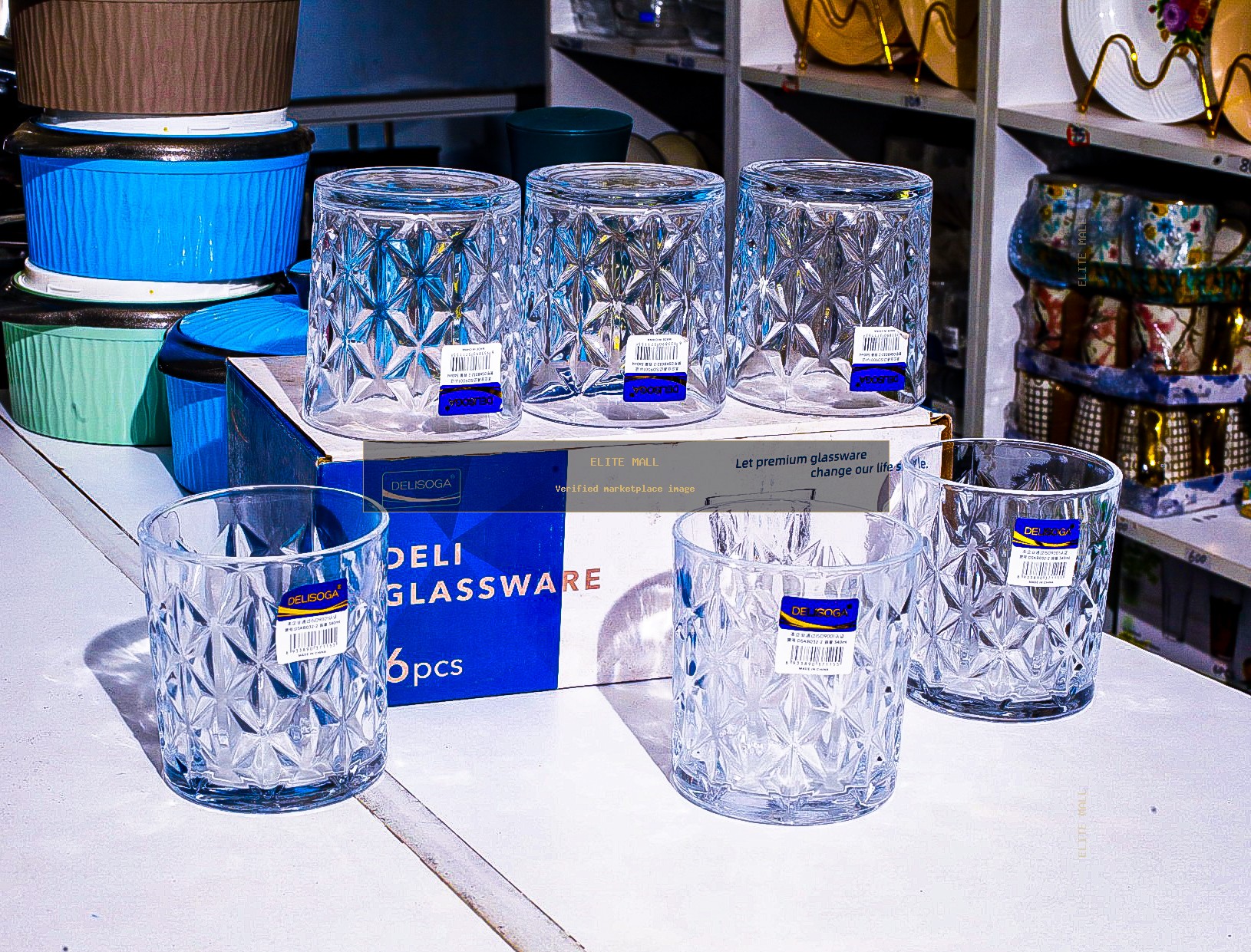 Deli glassware 340 ml-6 Pcs from TALULY AMOURY HOUSEHOLDS