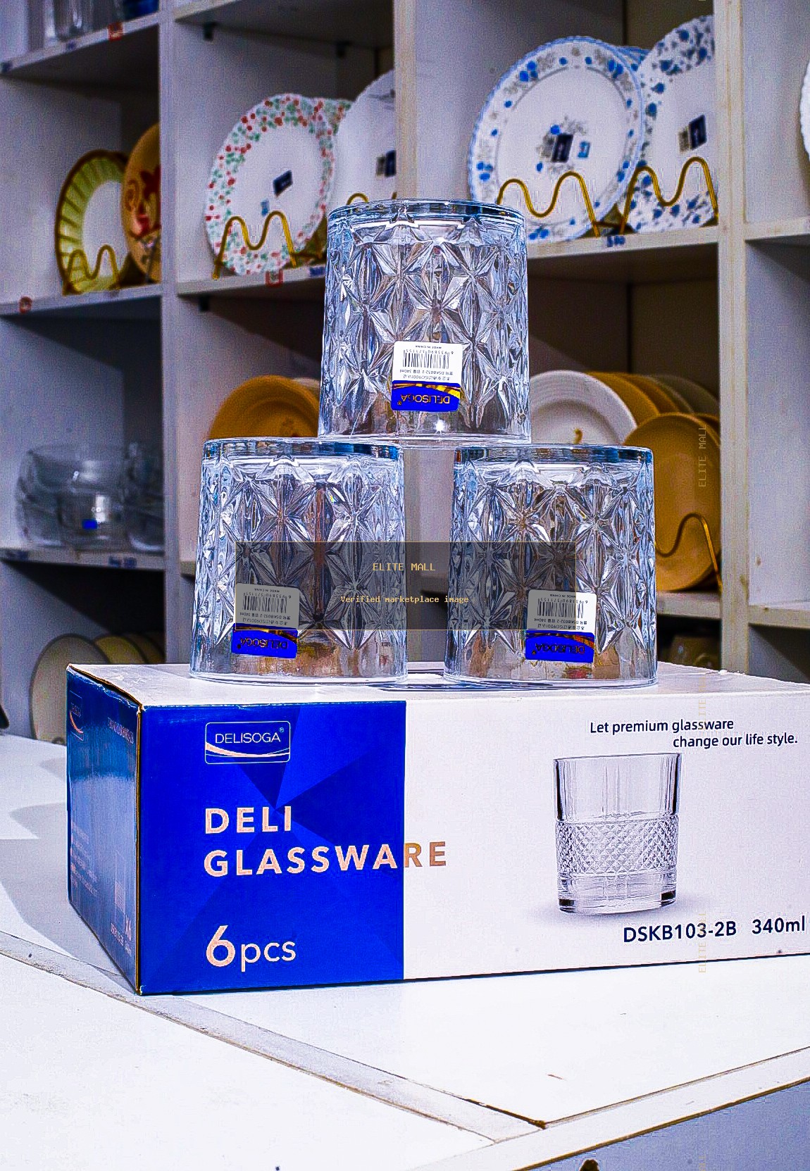 Deli glassware 340 ml-6 pcs from TALULY AMOURY HOUSEHOLDS