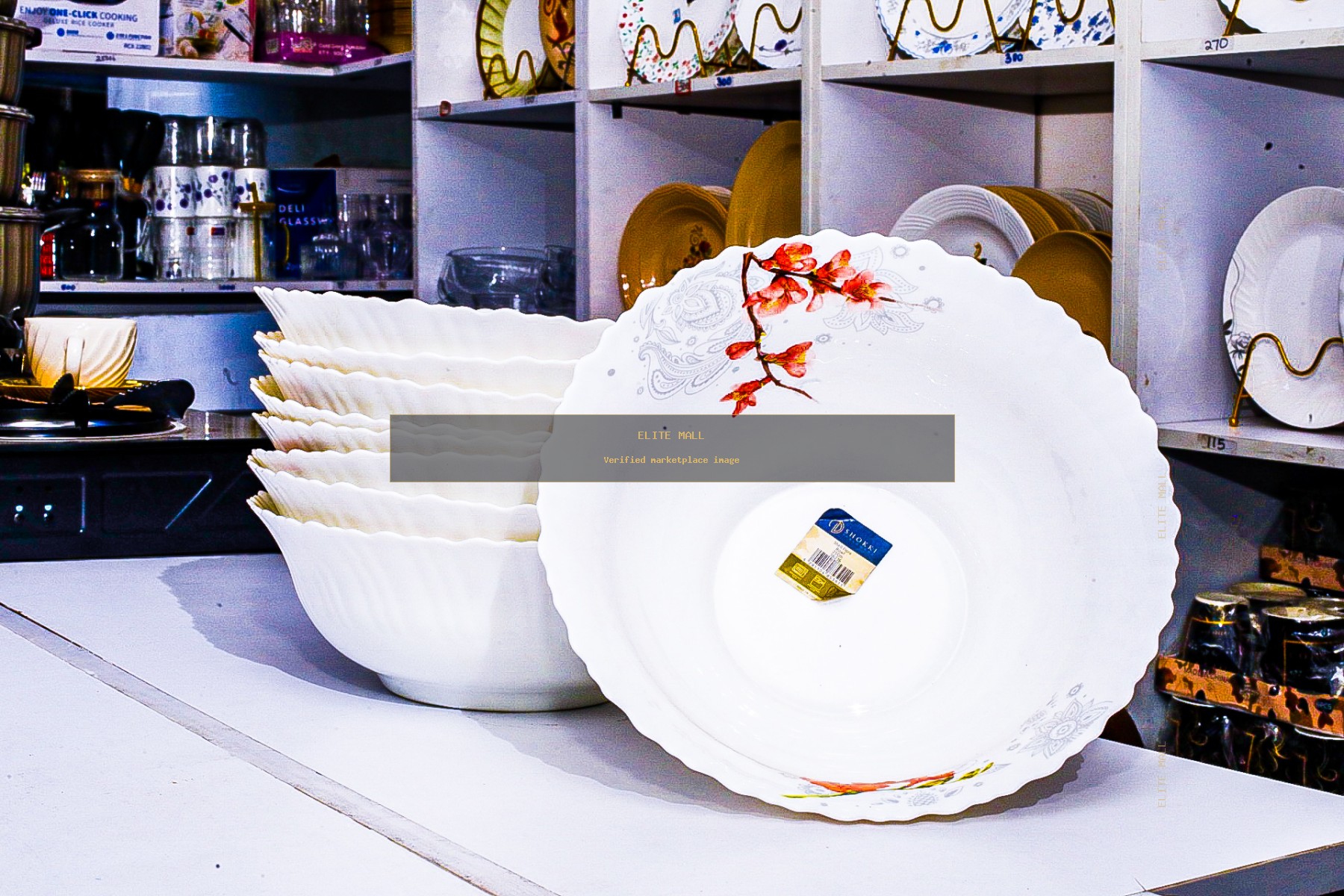 Shell flora glass bowl 25 cm